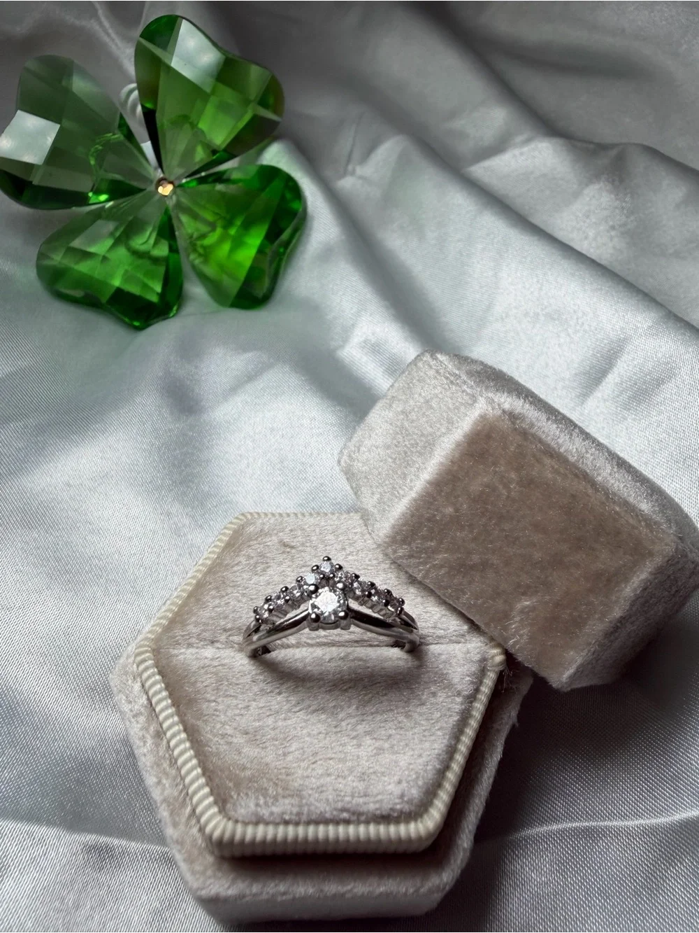 Round Cut Moissanite Ring | Size 6 | 925 Sterling Silver | Bridal Style | NEW